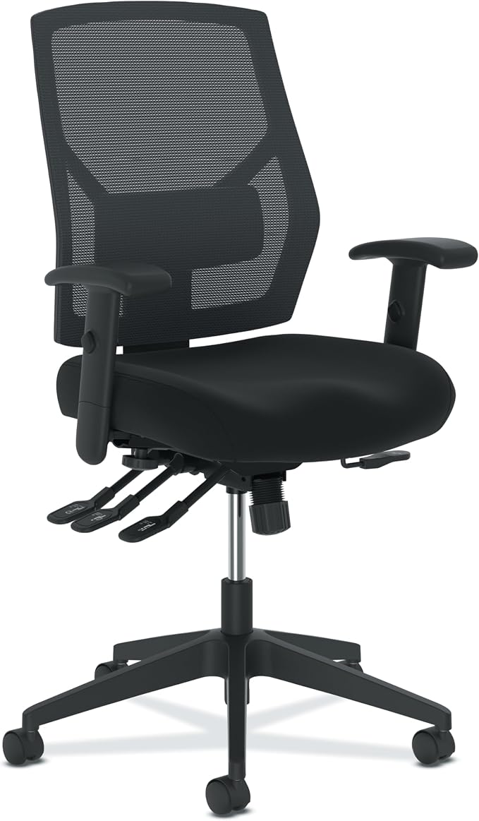 HON Crio Ergonomic Office Chair, Office Desk Computer Chair, Black | High back ergonomic desk chair with lumbar support, adjustable arms, advanced tilt, rolling seating for home office decor by HON
