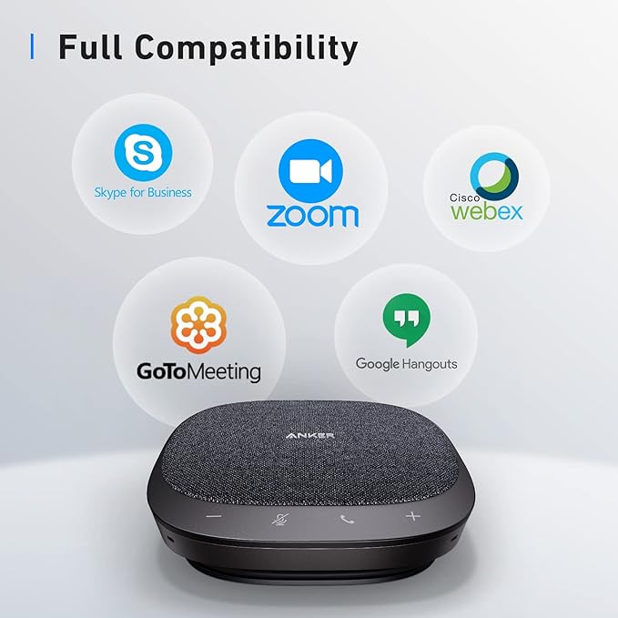 Anker PowerConf S330 USB Speakerphone for Home Office, Plug and Play | Conference Microphone, 360° Voice Coverage, Smart Voice Enhancement, Powerful Sound, Desktop PC Speaker, Online Meetings - Image 6