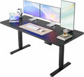 HUANUO 63x28 Inch Electric Standing Desk, Adjustable, Carbon Fiber Black | 176 Lbs Capacity, Smooth Home Office Desk, 4 Memory Presets & Headphone Hooks, 28.3–46.5 Inch Height Range, Easy to assemble by HUANUO