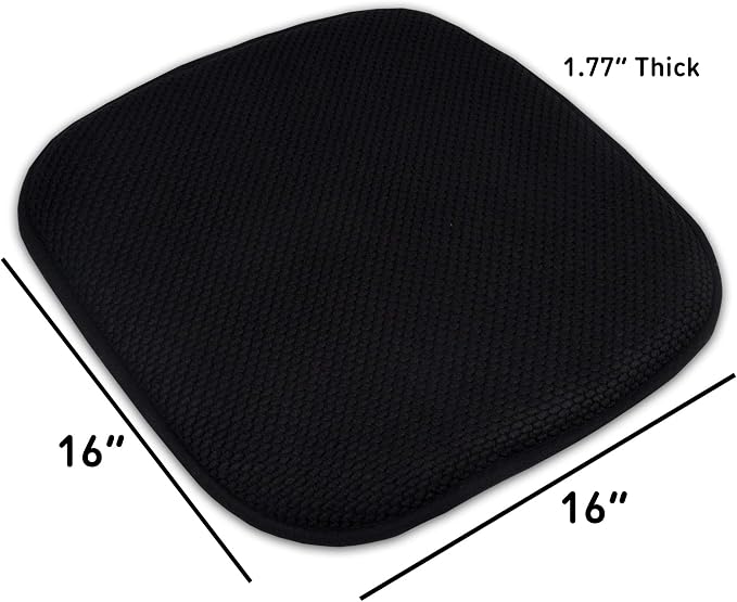 Sweet Home Collection Cushion Memory Foam Chair Pads Honeycomb Nonslip Back Seat Cover 16" x 16" , Black 6 Pack - Image 4