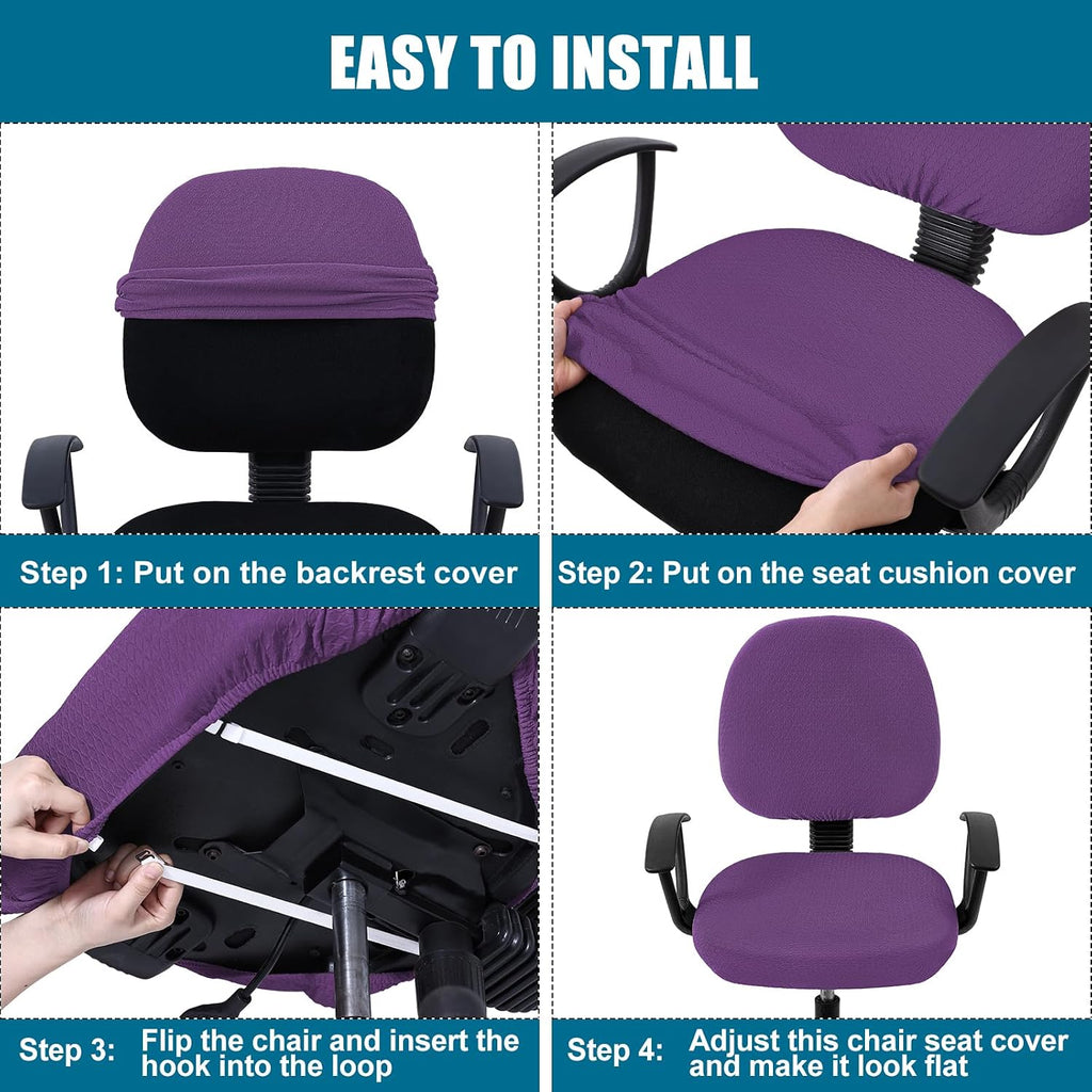Smiry Office Computer Chair Covers for Desk Rotating Chair Protector - Image 7
