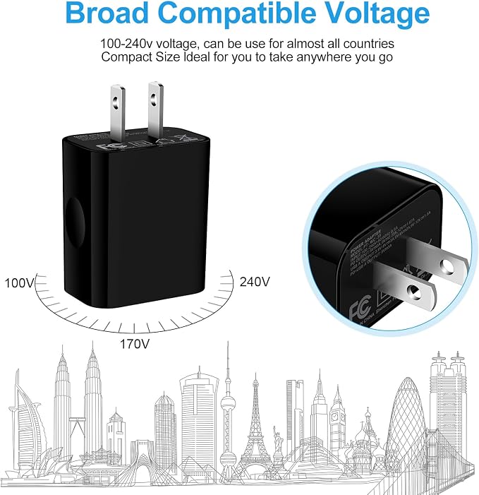 20W USB C Charger Cube,2-Pack Wall Plug Android Fast Charging Block, 2-Port PD+QC Power Adapter Type C Box for Samsung Galaxy S25 Ultra/S25 Plus/S24/S23/Watch Ultra 7/A36/A16/A26,iPhone 16e,Pixel 9A - Image 7