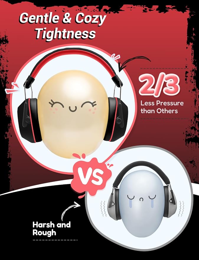iClever EM01 Noise Cancelling Headphones for Kids Adults, SNR 29dB EarMuffs | Noise Reduction Ear Muffs for Autism Sensory Concentration Aid Ear Hearing Protection for Fireworks Event Monster Jam Concert - Image 4