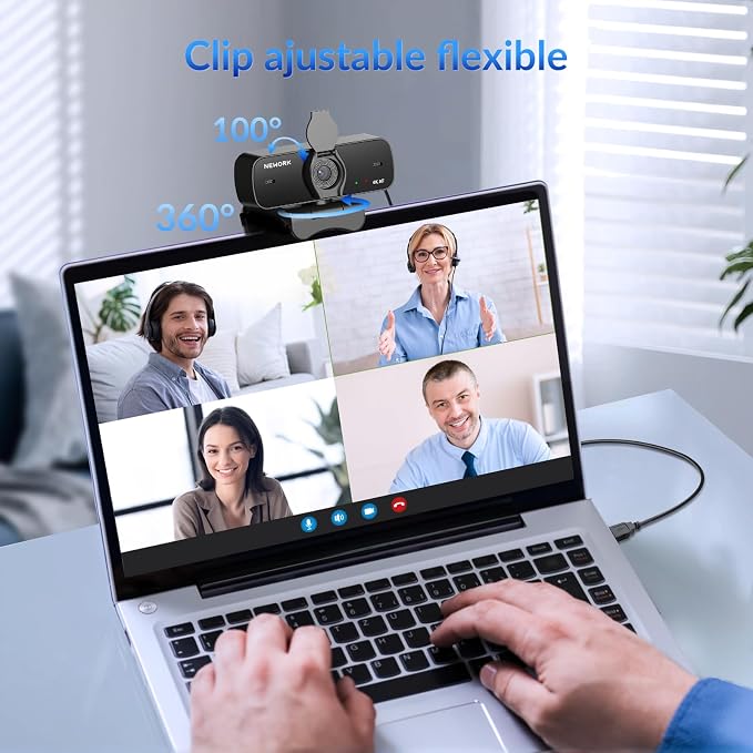 EasyCam 4K Webcam, CDAF Autofocus, Auto Light Correction, 77°FOV | Computer Camera with Dual Mics, Privacy Cover, Plug & Play, for Zoom/Teams/Skype/Google Meet - Image 7