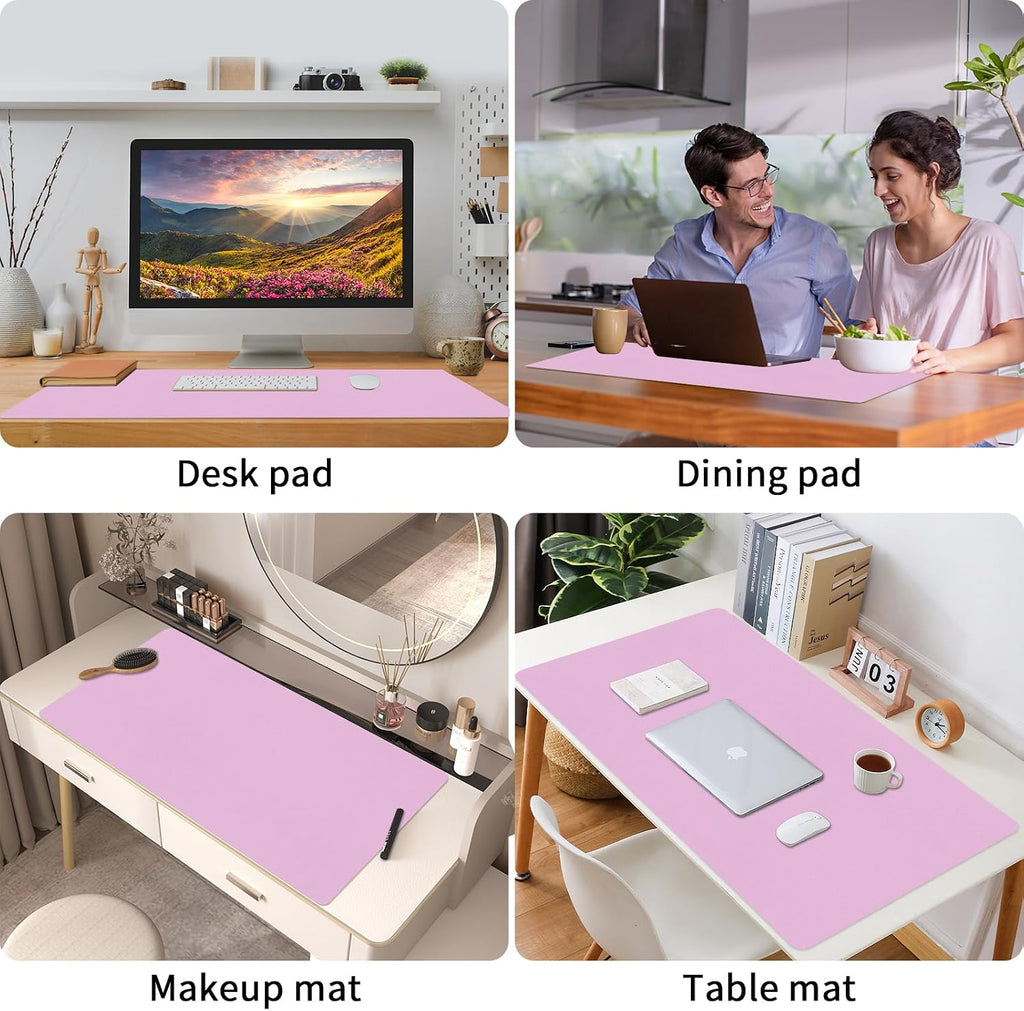 Purple Desk Mat, Desk Matt for Desktop, Large Leather Desk Pad, Desk Pad Mat Waterproof, Computer Mat for Office Work/Home/Decor (31.5 x 15.7 Inches) - Image 2