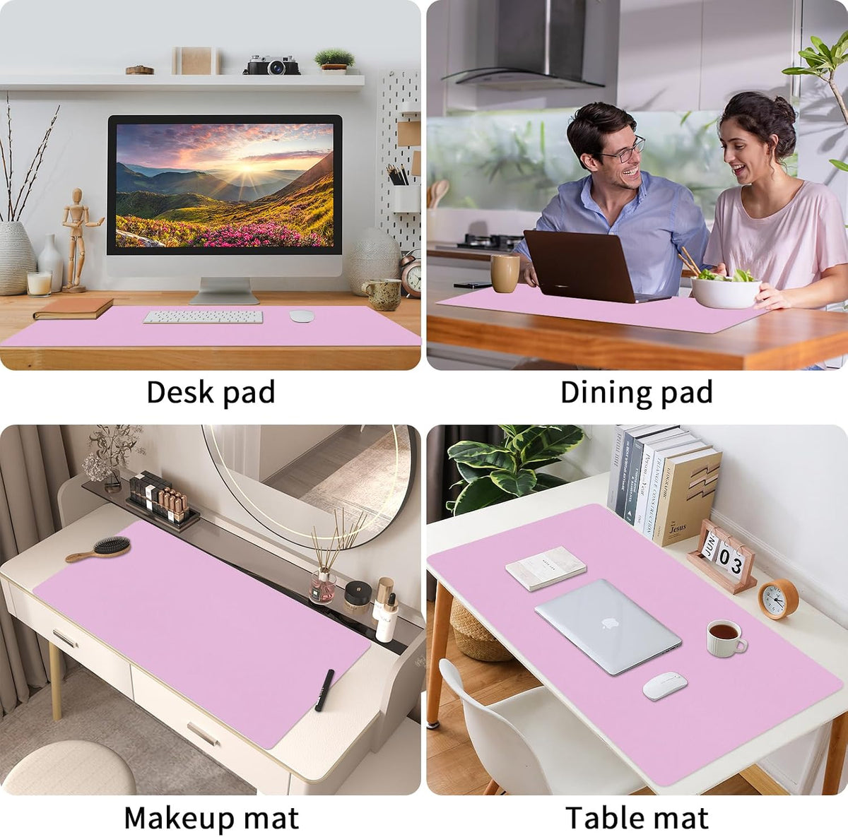 Purple Desk Mat, Desk Matt for Desktop, Large Leather Desk Pad, Desk Pad Mat Waterproof, Computer Mat for Office Work/Home/Decor (31.5 x 15.7 Inches) - Image 2