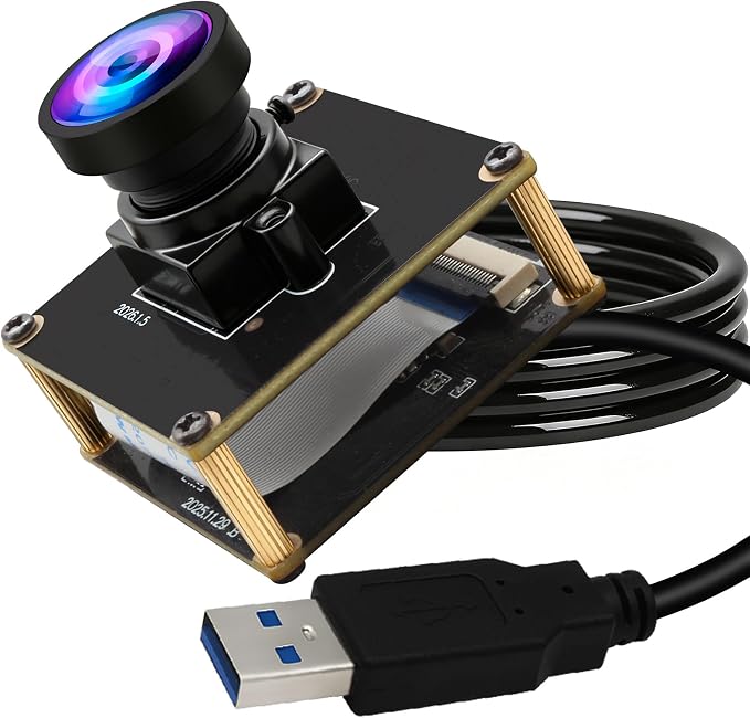 ELP 5mp 60fps Global Shutter USB3.0 Camera Module Wide Angle 120degree Webcam Board for Computer Mini UVC USB3.0/2.0 PC Camera High Speed Lightburn Cameras for Laser OG05B10 Webcamera for Laptop by ELP