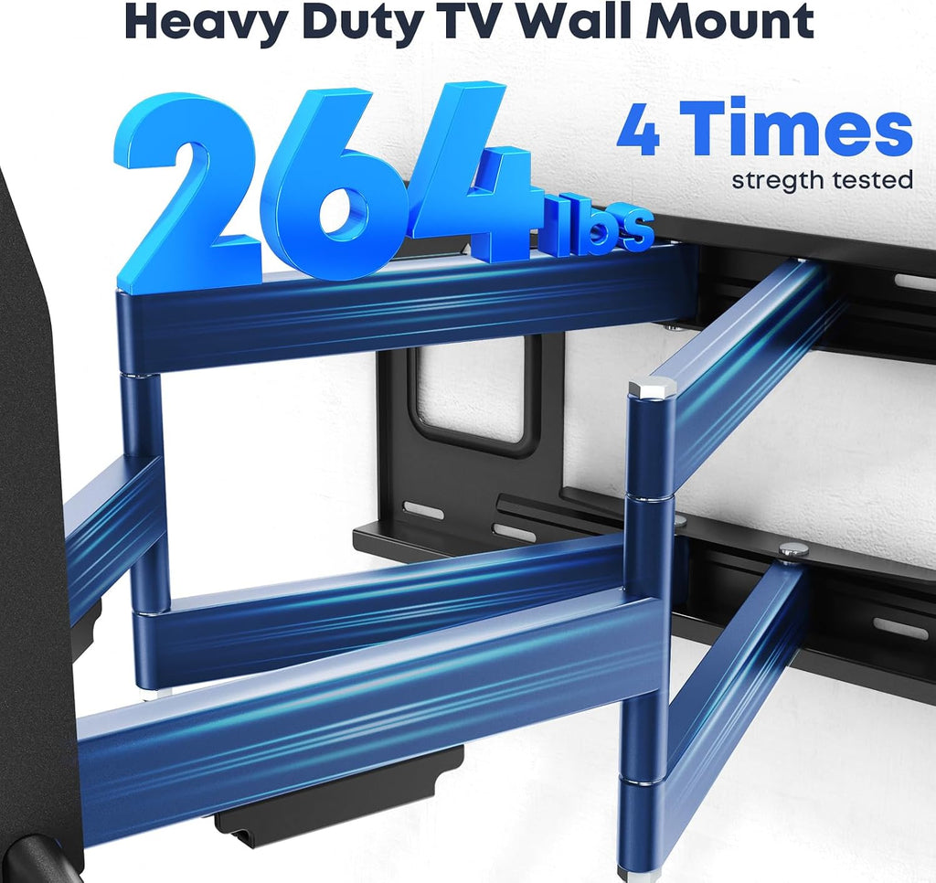 60-120" Heavy Duty Full Motion TV Wall Mount, Holds 264 lbs - Image 2
