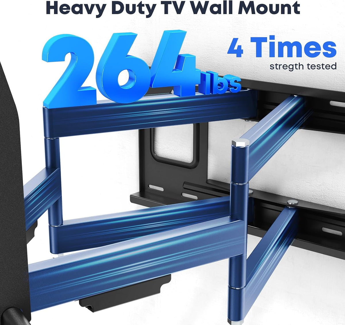 60-120" Heavy Duty Full Motion TV Wall Mount, Holds 264 lbs - Image 2