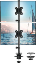 Stable Vertical Dual Monitor Stand, Stacked Monitor Mount for 2 Screens Up to 32 inch, Full Motion Monitor Desk Mount with Swivel, Tilt, Rotation, Holds 17.6 lbs Each, Max VESA 100x100mm by Unknown
