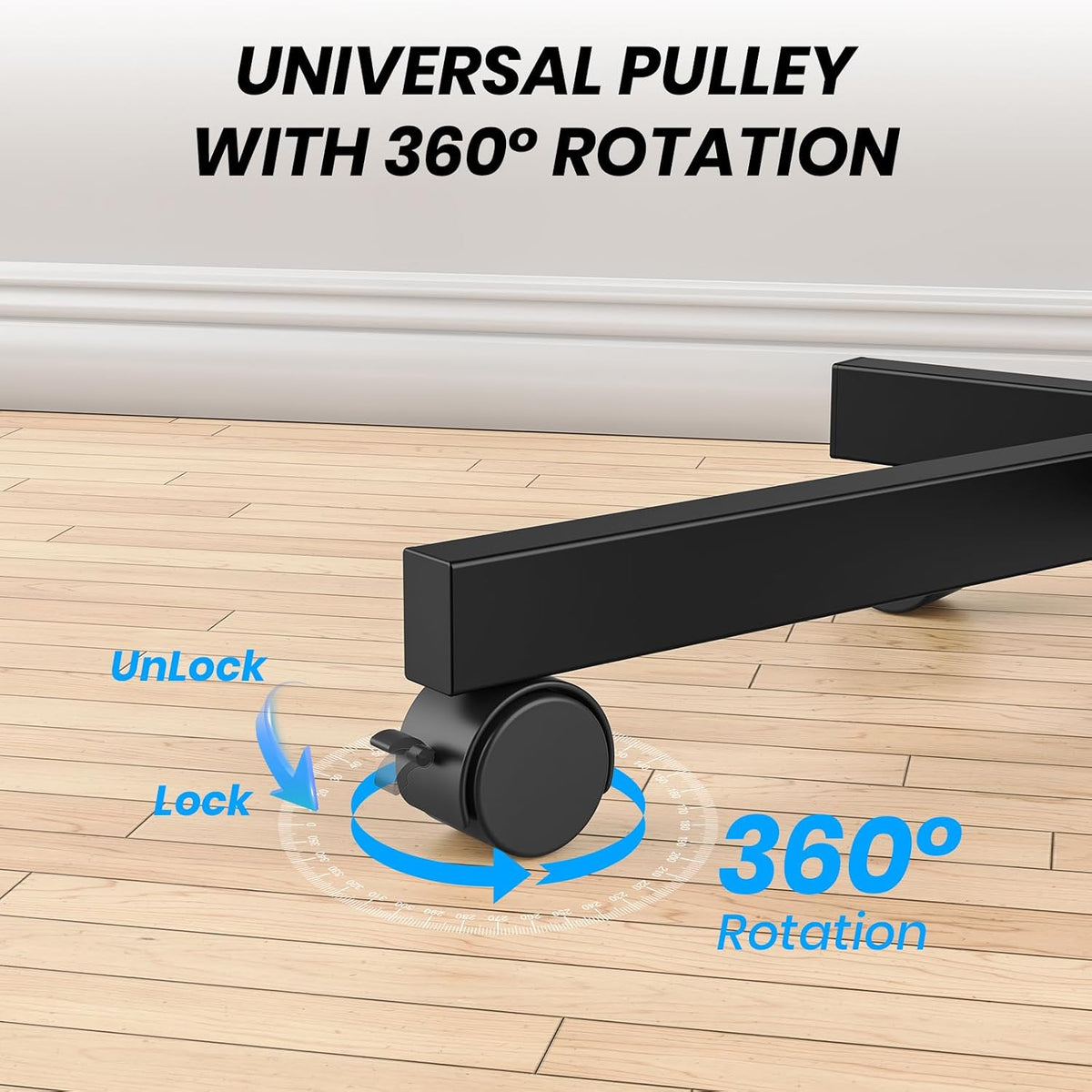 Mobile TV Cart for 23-60 Inch LCD LED OLED Flat Curved Screen TVs - Height Adjustable Rolling Floor Stand with Shelf and Locking Wheels - Up to 88lbs, Max VESA 400x400mm, Black - Image 4