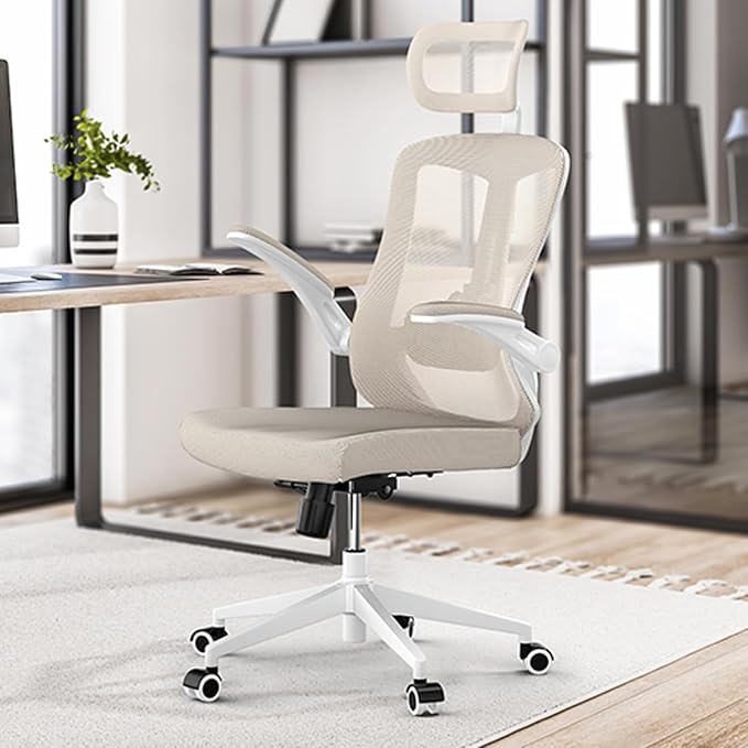 Ergonomic Office Desk Chair High Back Mesh Computer Chair Adjustable Chair | 360° Swivel Adjustable Lumbar Support & Flip-Up Armrests capacity 300 lbs capacity - Image 7