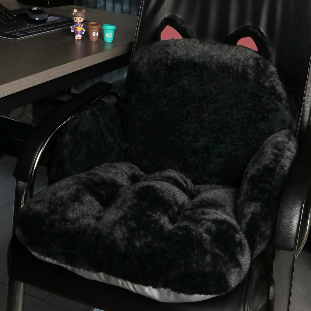 Cute Chair Cushion, Chair Pillow for Gaming, Black Cat, 17x16.5 in - Image 7