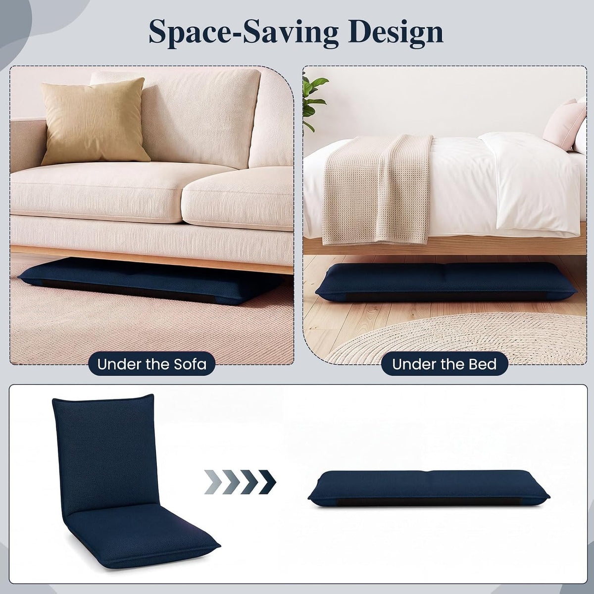 BECOMFORT 2 Pack Floor Chair, 6-Position Adjustable Mesh Meditation Chair - Image 6