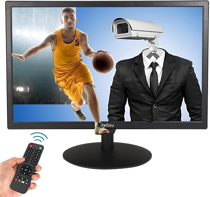 20 inch Monitoring Surveillance Display Security Camera Monitor | Multifunction Interface BNC, HDMI, AV, VGA, USB, PC Input CCTV Computer Monitor Built-in Speaker 1600x900 Full HD by Unknown