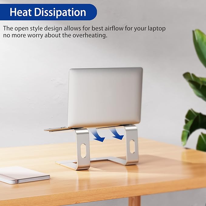 BESIGN LS03 Aluminum Laptop Stand, Ergonomic Detachable Computer Stand, Notebook Riser, Laptop Mount Compatible with Air, Pro, Dell, HP, Lenovo More 10-15.6" Laptops, Silver - Image 6