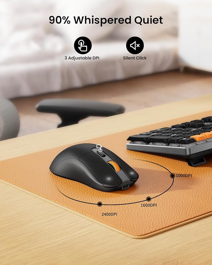 ProtoArc KM310 Wireless Mechanical Keyboard and Mouse, No Backlight | Aluminum quiet mechanical keyboard connects 3 devices via Bluetooth/2.4G, lightweight mouse, rechargeable, for Windows/Mac - Image 7