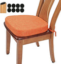 BUYUE Thickened 2.5" Friendly Woven Fabric Dining Chair Cushion, U-Shape High Density Foam Comfortable Chair Pad for Kitchen, Slip Resistant Indoor Seat Cushion (1 Piece, Orange) by BUYUE