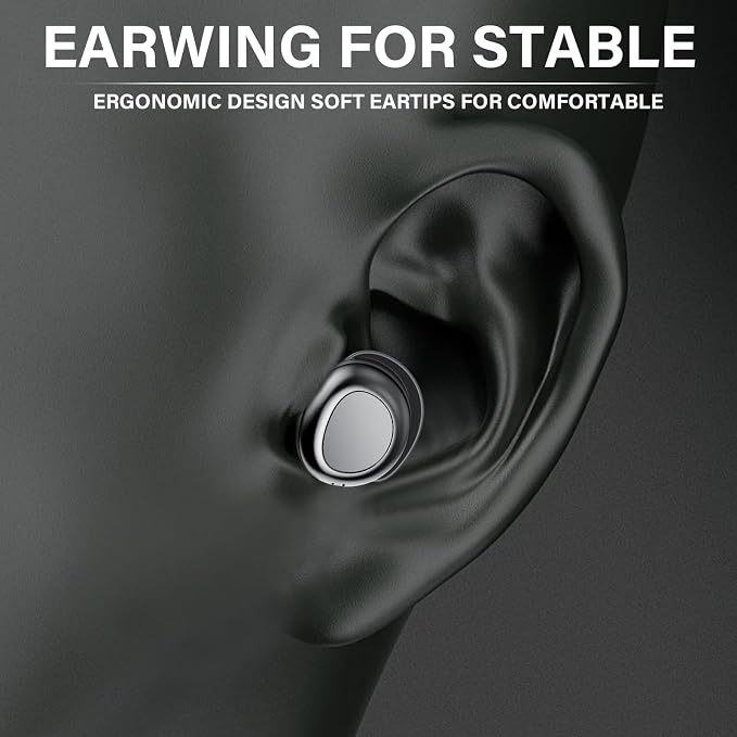 Wireless Earbuds, Hybrid ANC 40dB Noise Cancelling Headphones, 55H Playtime, Bluetooth 5.4, 10mm Drivers with 5 EQ, ENC Dual Mic, IPX7 Waterproof, Transparent Mode, Digital Battery Display iOS/Android - Image 4