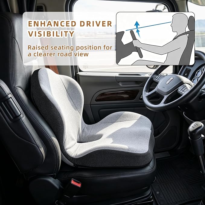 Dual-Layer Memory Foam Car Seat Cushions for Driving, with Lumbar Support | Ergonomic Truck Seat Cushion & Office Chair Cushion for Wheelchair, Gaming Chair & Sofa,Memory Foam Seat Cushion - Image 2