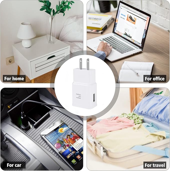 Type C Fast Charging USB Wall Charger Adapter & USB C Android Phone Charger Cable Cord 10ft for Samsung Galaxy S26/S25/S8/S9/S10/S20/S21/S21/S22/S22+/S22 Ultra/S23/S23Ultra/Note 8/9/10/20 - Image 6