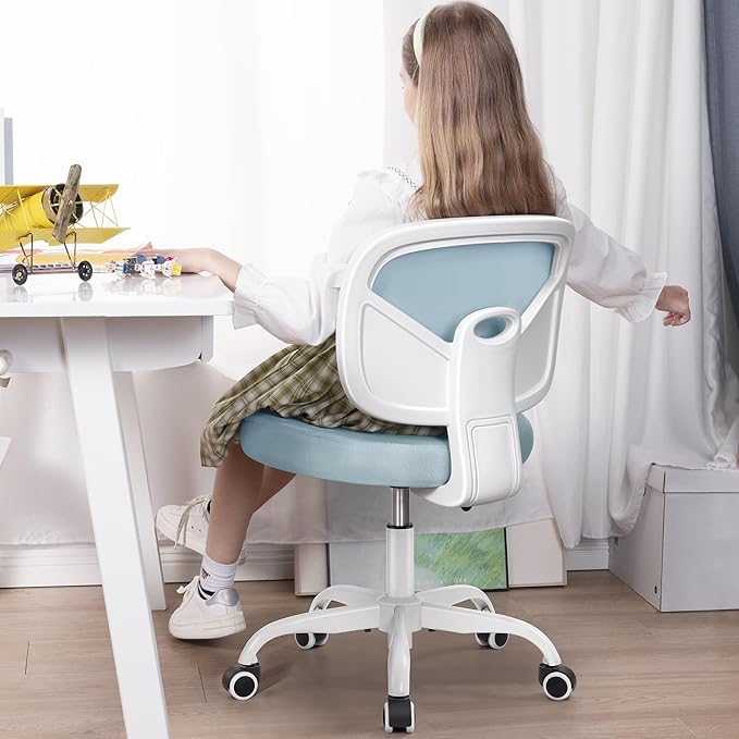 Kids Desk Chair, Pink Study Chair for Boys Girls with Height Adjustable, Swivel Mesh Task Student Chairs for 4-12, Growing Teen Office Chair for Home/School/Office(Light Blue) - Image 4