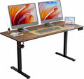 63"x28" Standing Desk, Height Adjustable Sit-Stand Home Office, Brown | Electric Adjustable Standing Desk, Sit to Stand Computer Office Desk with Splice Board, Memory Preset, Lifts 28.7''-46.5" by ERGOMAKER