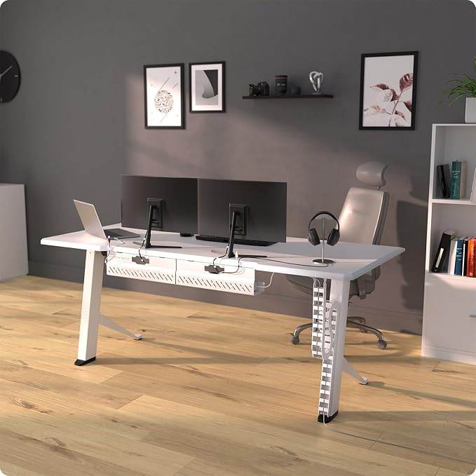 Under Desk Cable Management Vertebrae - Perfect for Sit Stand Desk - White, 133 cm - Image 8