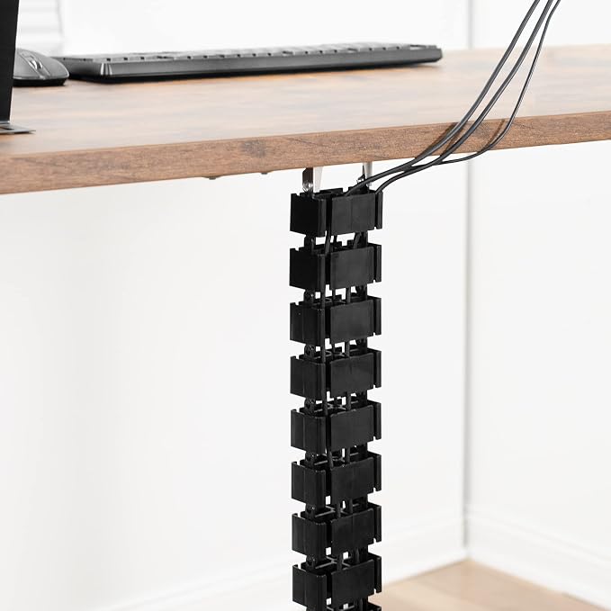 VIVO Under Desk Vertebrae Cable Management Kit, Adjustable Quad Entry Flexible Cord Organizer for Home Office, Black, DESK-AC01C | Adjustable Quad Entry Flexible Cord Organizer for Home Office - Image 8