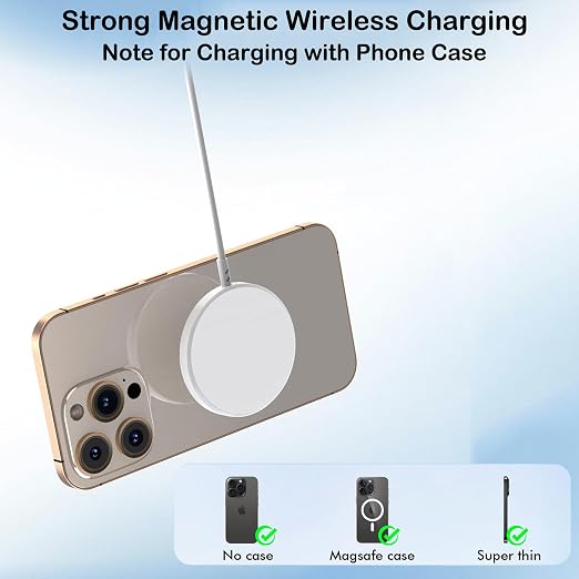 Magnetic Wireless Charger for iPhone 17 16 15, 10FT Fast Phone Charging Pad | with USB C Wall Charger Fast Block For iPhone 17 Pro Max/17/iPhone 16 Pro Max/15/Plus/Pro/14/13/12 Series,AirPods 4/3/2/Pro 2 - Image 4
