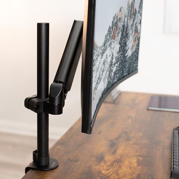 VIVO Universal Full Motion Pneumatic Pole Mount Arm for 17 to 32 inch Monitor Screen, 75mm and 100mm VESA Plate, Black, MOUNT-POLE05A - Image 2
