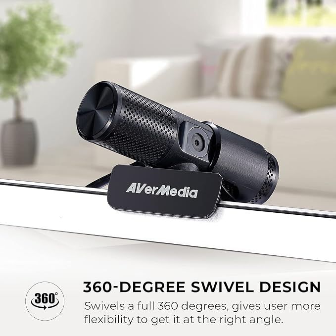 AVerMedia Live Streamer Cam 313 - Full HD 1080P Webcam with Privacy Shutter, Dual Microphone, 360 Degree Swivel for Video Conference - NDAA Compliant (PW313) - Image 7