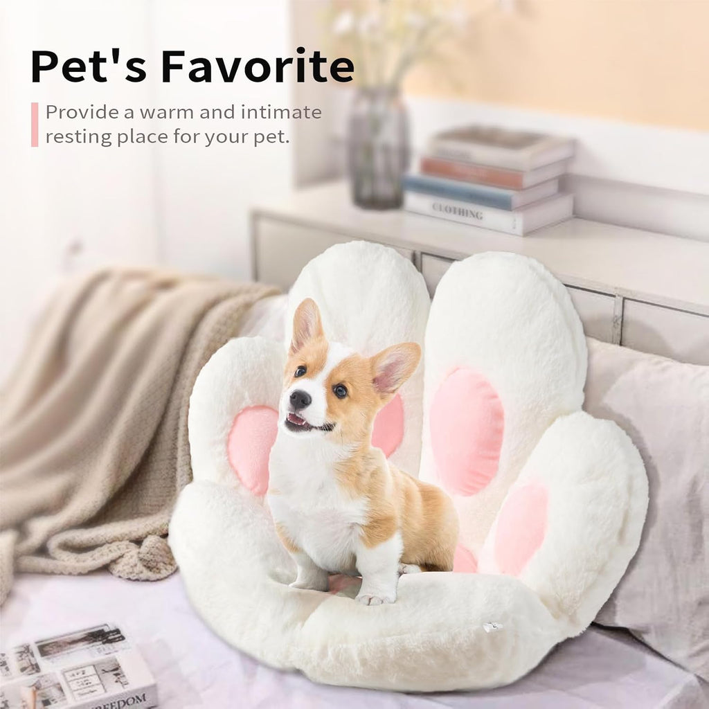 Ditucu Cat Paw Cushion Kawaii Chair Cushions 27.5 x 23.6 inch Cute Stuff Seat Pad Comfy Lazy Sofa Office Floor Pillow for Gaming Chairs Room Decor White - Image 6