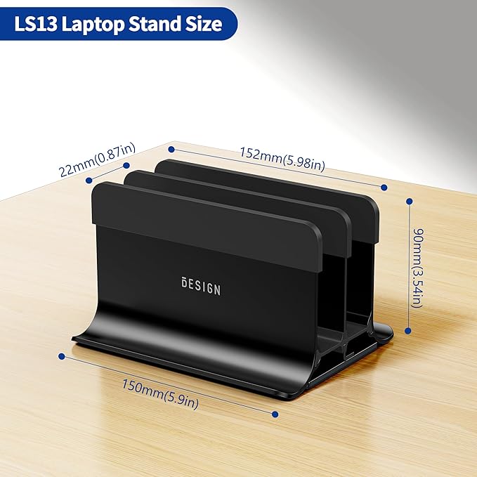 BESIGN LS13 Vertical Laptop Stand Holder for Desk, 4 in 1 Desktop Stand Holder for Laptops, Tablets, Smart Phones - Image 4