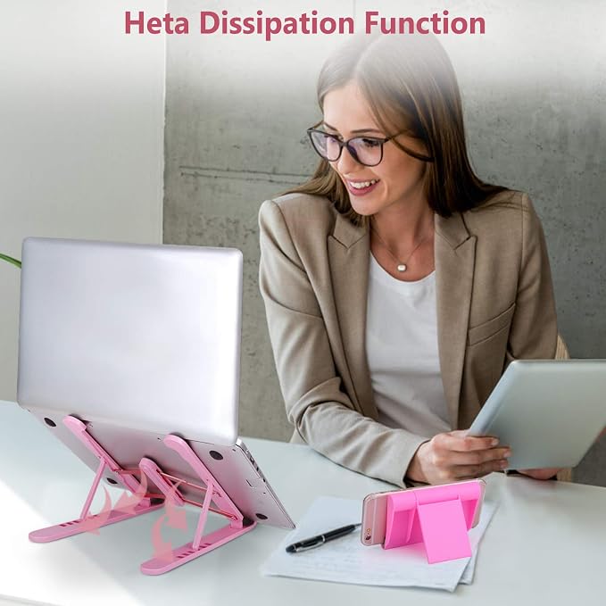 Portable Laptop Stand, Adjustable Laptop Holder Riser Computer Stand for Desk Notebook Stand Mount - Image 7