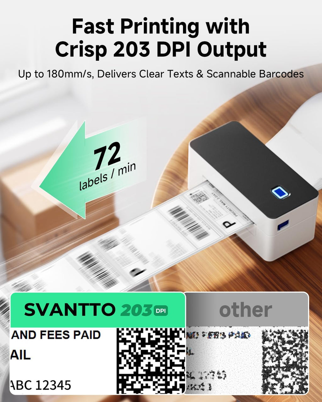 SVANTTO Bluetooth Shipping Label Printer 4x6, Wireless Thermal Label Maker - Image 3