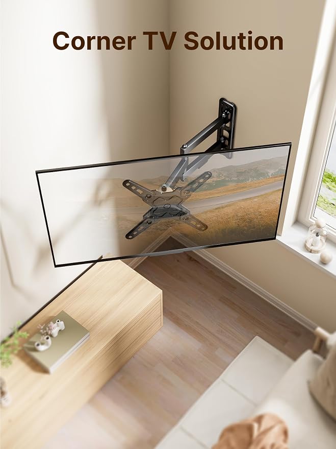 monTEK Full Motion Small TV Wall Mount for 13-43 Inch TVs up to 44 lb | ±90° swivel, +5°/-15° tilt, landscape/portrait rotation; extends 14.6 in, 4X load tested, VESA 200x200 mm, single-stud mount - Image 8