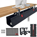 No Drill Under Desk Cable Management Tray, 48" Desk Cable Organizer | Premium Oxford Fabric Cable Management, Clamp Screw Desk Cable Management, Large Capacity Table Cable Organizer for Office by Unknown