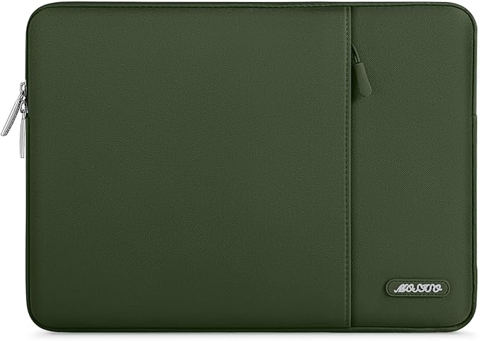 MOSISO Laptop Case 16 inch, 15-15.6 inch Laptop Sleeve Bag with Pocket | Compatible with MacBook Pro 16 M5 M4 M3 M2 M1, HP Acer Dell Lenovo ASUS, Polyester Vertical Computer Bag, Army Green by MOSISO