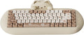 YUNZII C68 Silicone Cute Cat Mechanical Keyboard (Brown,Cocoa Cream Switch) | Wireless Triple Mode BT5.0/2.4G/Wired, RGB Backlit NKRO, Cute Cat Silicone Ergonomic Design for Win/Mac by YUNZIIMECHANICALKEYBOARD