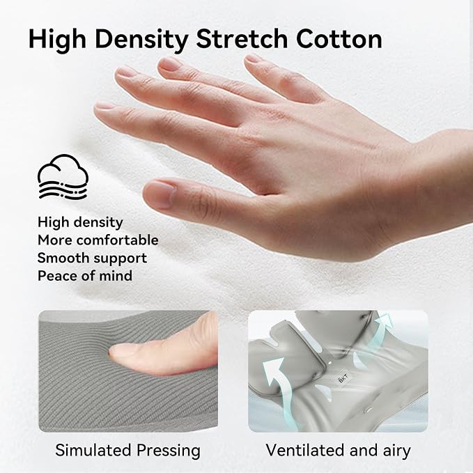 BKT Seat Cushion Chair Ergonomic Office Chair Cushions Lumbar Support for Seat Pillow Ideal for Students Office Workers Nursing Mothers Long Sitting Outdoor Fishing Floor (XL-Silvery Grey) - Image 4