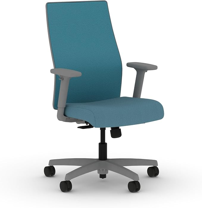HON Ignition 2.0 Ergonomic Office Chair, Lumbar Support, Desk Chair, Sky | Ergonomic office desk chair with lumbar support, adjustable arms, office decor, workstation comfort for focused productivity by HON