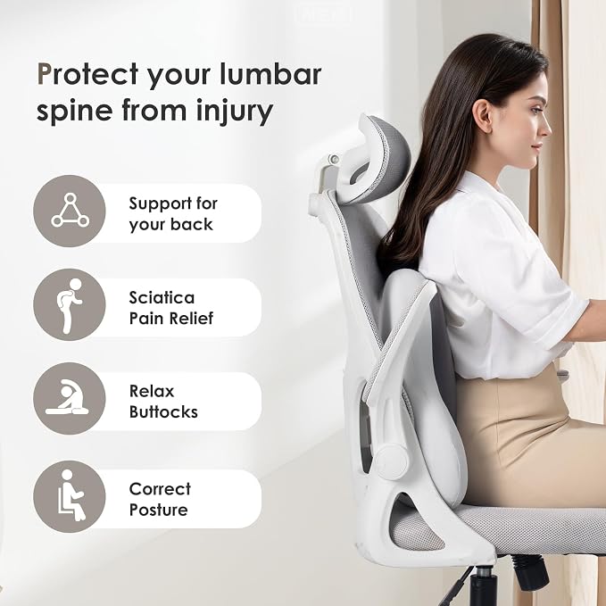 3 PCS Seat Cushion for Carseat Lumbar Support Pillow Car Neck Headrest Pillows Ultrathick Memory Foam Seat Pads Pressure Relief Back Cushion for Office Chair(Beige Grey) - Image 7