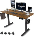 Whole Piece Standing Desk with Wheels Adjustable Height- Mobile Stand up Desk with Lockable Casters, Portable Sit Stand Desks Electric for Home & Office Workstation by iWkstationUS