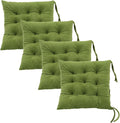 Set of 4 Chair Cushions for Dining Chairs with Ties, Indoor Non-Slip Kitchen Chair Pad and Dining Room Seat Cushion Mat for Office Living Room Outdoor 15.5" - Green by MissSoul