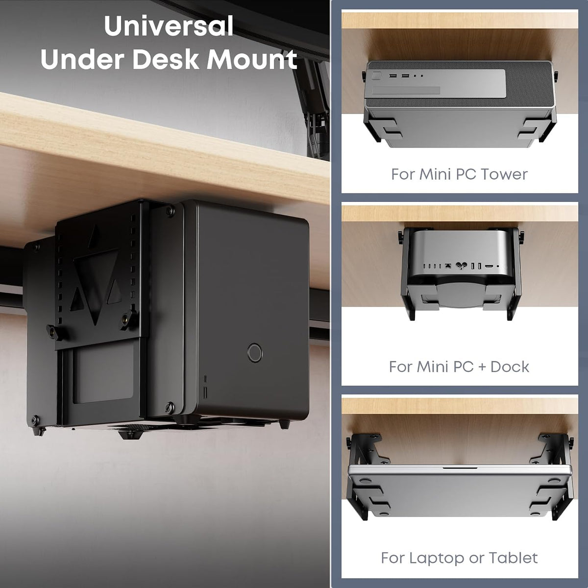 PUTORSEN Under Desk Mini PC Mount NAS Mount Bracket Holder - Image 4