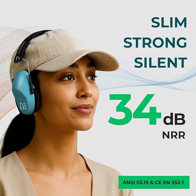 Pro For Sho 34dB NRR Hearing Protection Ear Muffs – Highest NRR Compact Design Ear Protection for Loud Events & Sensory Use - Image 2