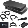 40AF0135US Docking Station Dual Monitor Hybrid USB-C with USB-A - 1 Year Warranty, Thinkpad Dock w/ 135W Adapter, HDMI, DisplayPort, USB-C Cable, Cloth - Laptop Docking Station (Renewed) by Lenovo