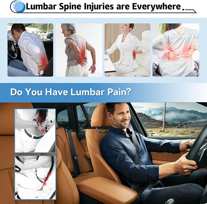 Lumbar Support Pillow for Car, 100% Memory Foam Lumbar Pillow for Car Seat | Lumbar Support with Breathable Removable Cover, Ergonomic Design - Back Pillow Lumbar Support Pillow for Back Pain Relief - Image 6