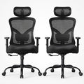 NOBLEWELL Ergonomic Office Chair with Padded Lumbar Support, 2D Headrest, Adjustable Armrests, Upgraded Contoured Seat Cushion, 130° Rocking Tilt, Computer Gaming Chair for Home Office, Pack of 2 by NOBLEWELL